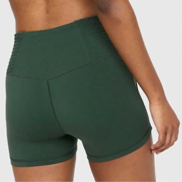 Offline by Aerie Small Real Me Smocked 3" Shortie Brown High Rise Pull On NWT - Picture 2 of 13